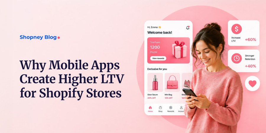 Image cover of a blog about why mobile apps create higher LTV for Shopify stores